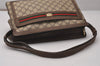 Authentic GUCCI Web Sherry Line Shoulder Bag GG PVC Leather Brown Junk 9241I