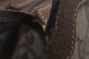 Authentic GUCCI Web Sherry Line Shoulder Bag GG PVC Leather Brown Junk 9241I