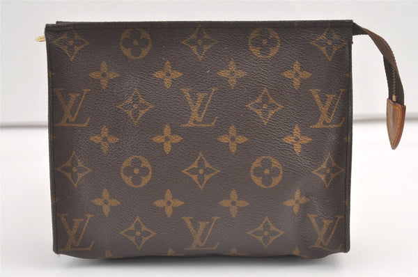 Auth Louis Vuitton Monogram Poche Toilette 19 M47544 Cosmetics Pouch Junk 9241J