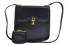 Authentic GUCCI Vintage Horsebit Shoulder Bag Purse Leather Navy 9243I
