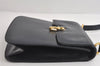 Authentic GUCCI Vintage Horsebit Shoulder Bag Purse Leather Navy 9243I