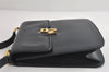 Authentic GUCCI Vintage Horsebit Shoulder Bag Purse Leather Navy 9243I