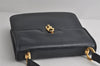 Authentic GUCCI Vintage Horsebit Shoulder Bag Purse Leather Navy 9243I