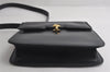 Authentic GUCCI Vintage Horsebit Shoulder Bag Purse Leather Navy 9243I