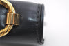 Authentic GUCCI Vintage Horsebit Shoulder Bag Purse Leather Navy 9243I