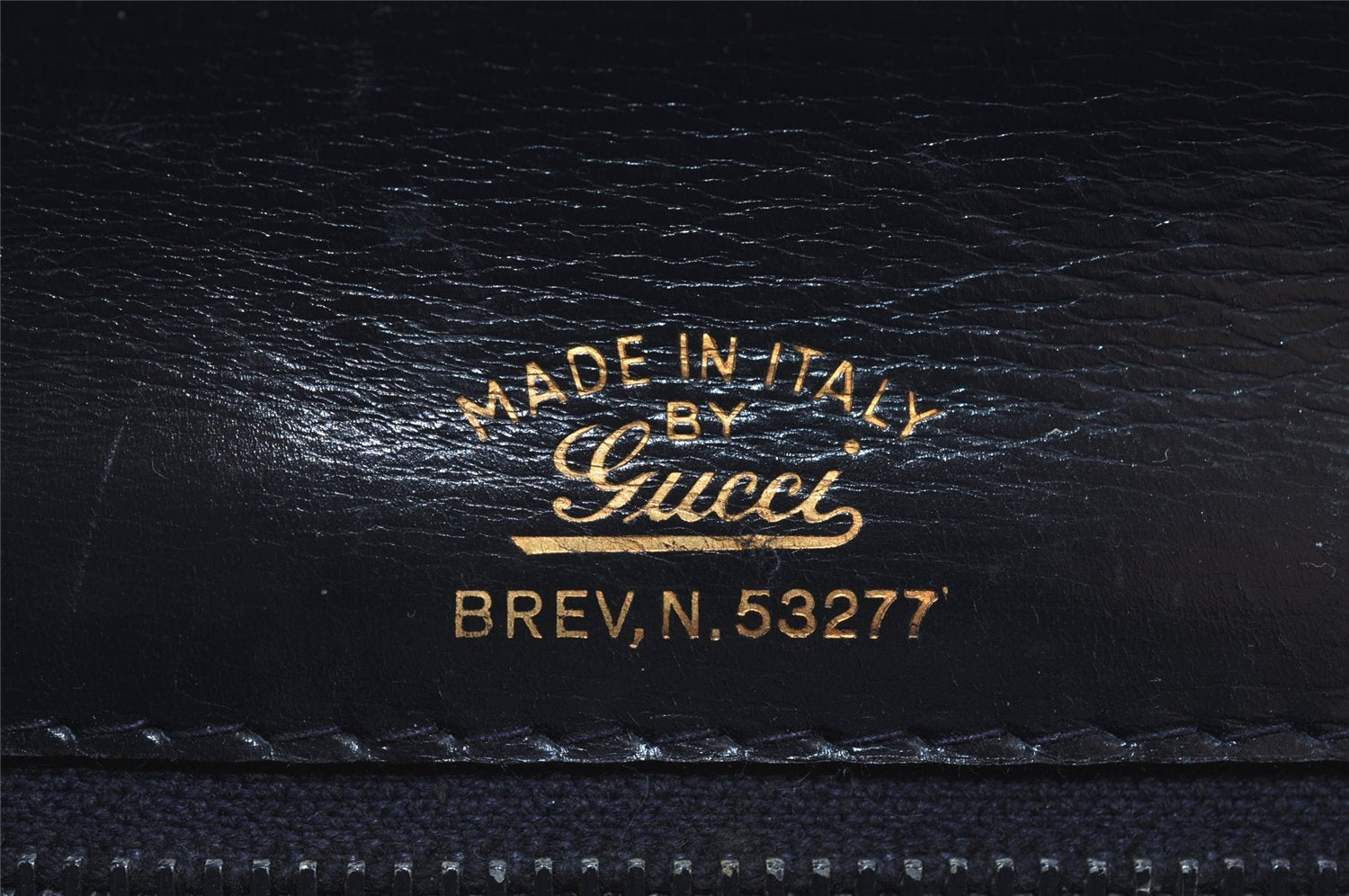 Authentic GUCCI Vintage Horsebit Shoulder Bag Purse Leather Navy 9243I