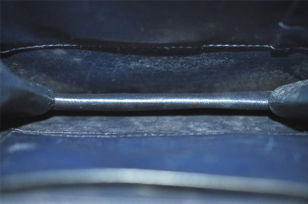 Authentic GUCCI Vintage Horsebit Shoulder Bag Purse Leather Navy 9243I