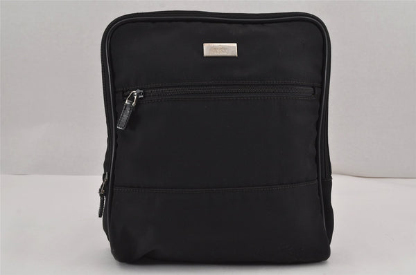Authentic GUCCI Vintage Shoulder Cross Body Bag Purse Nylon Leather Black 9243J