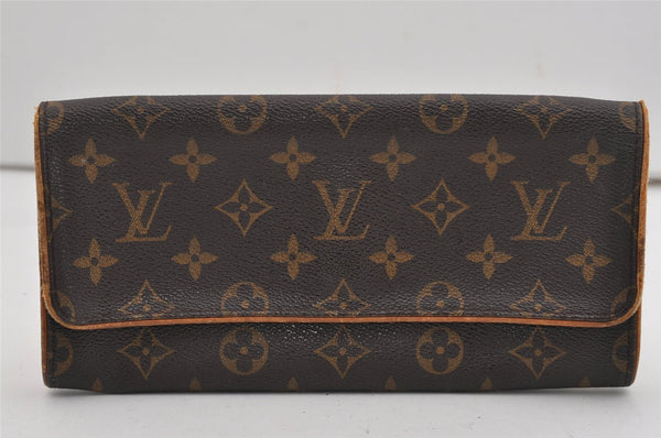 Authentic Louis Vuitton Monogram Pochette Twin GM Shoulder Bag M51852 LV 9244I