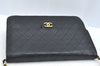 Authentic CHANEL Calf Skin Matelasse Chain Shoulder Bag Purse Black CC 9246F