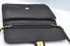 Authentic CHANEL Calf Skin Matelasse Chain Shoulder Bag Purse Black CC 9246F