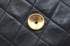 Authentic CHANEL Calf Skin Matelasse Chain Shoulder Bag Purse Black CC 9246F