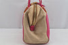 Authentic FENDI Chameleon 2Way Shoulder Hand Bag Canvas Leather Beige Pink 9246J