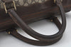 Authentic GUCCI Web Sherry Line Hand Boston Bag GG PVC Leather Brown 9247I