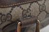 Authentic GUCCI Web Sherry Line Hand Boston Bag GG PVC Leather Brown 9247I