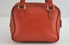 Authentic BURBERRY Vintage Leather Hand Bag Purse Orange 9248I