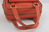 Authentic BURBERRY Vintage Leather Hand Bag Purse Orange 9248I