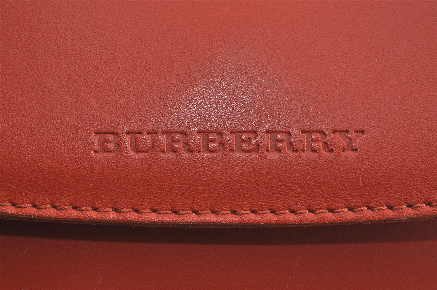 Authentic BURBERRY Vintage Leather Hand Bag Purse Orange 9248I