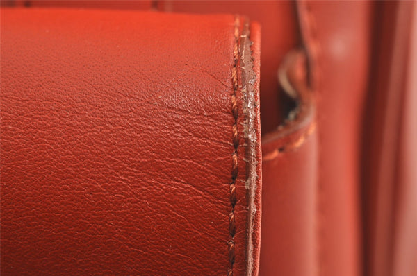 Authentic BURBERRY Vintage Leather Hand Bag Purse Orange 9248I