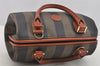 Authentic FENDI Pequin Hand Boston Bag Purse PVC Leather Brown Black 9249I