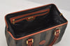 Authentic FENDI Pequin Hand Boston Bag Purse PVC Leather Brown Black 9249I