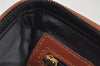 Authentic FENDI Pequin Hand Boston Bag Purse PVC Leather Brown Black 9249I