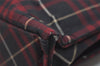 Authentic BURBERRY BLUE LABEL Check Hand Tote Bag Nylon Black Red 9250I