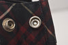 Authentic BURBERRY BLUE LABEL Check Hand Tote Bag Nylon Black Red 9250I