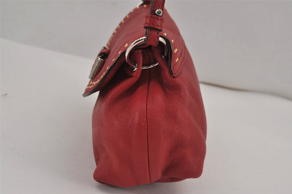 Authentic Chloe LILY Ribbon 2Way Shoulder Hand Bag Purse Leather Red 9250J