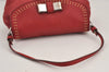 Authentic Chloe LILY Ribbon 2Way Shoulder Hand Bag Purse Leather Red 9250J