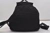 Authentic PRADA Vintage Nylon Tessuto Leather Drawstring Backpack Black 9253I