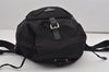 Authentic PRADA Vintage Nylon Tessuto Leather Drawstring Backpack Black 9253I