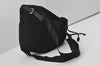 Authentic PRADA Vintage Nylon Tessuto Leather Drawstring Backpack Black 9253I