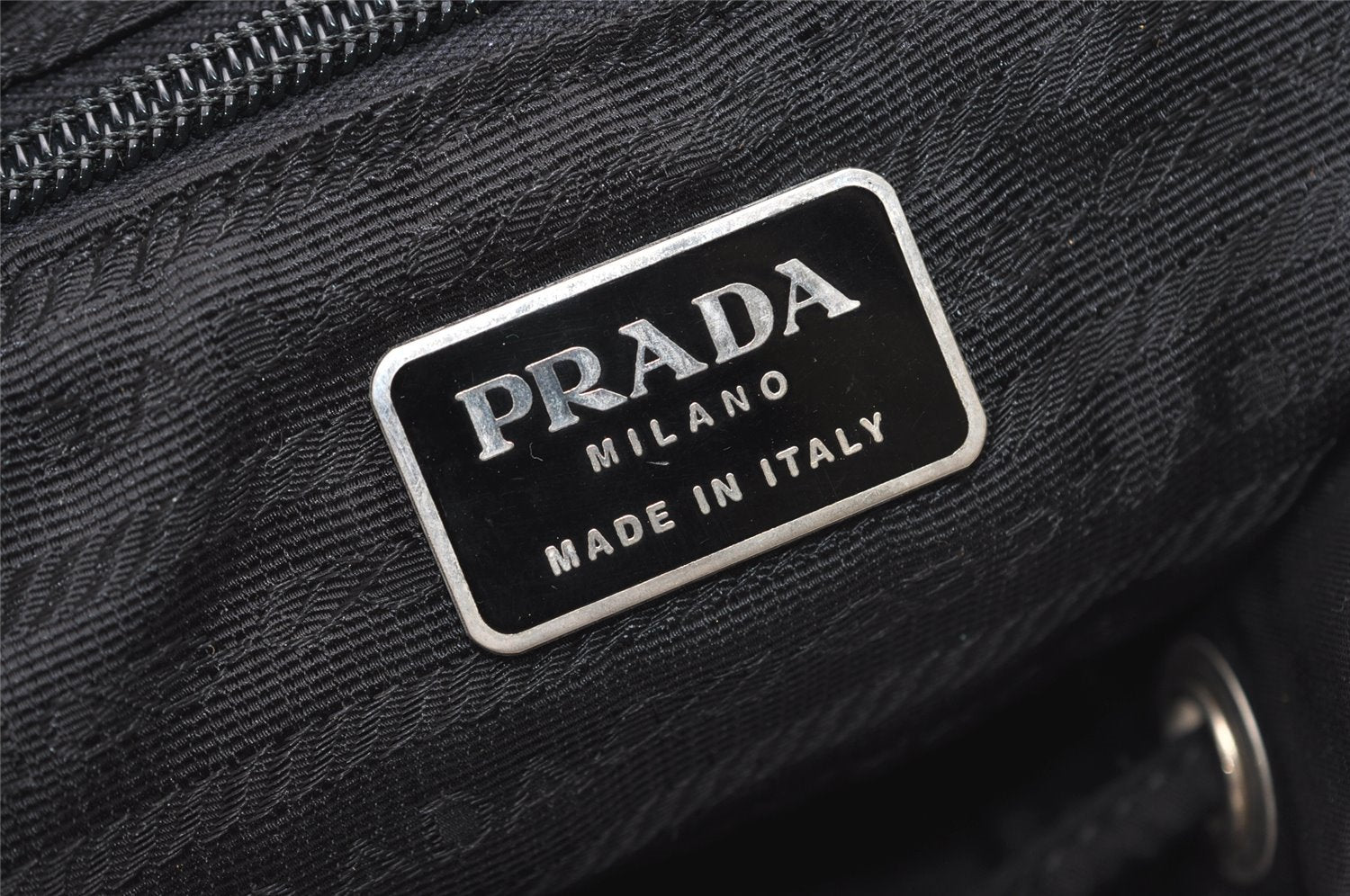 Authentic PRADA Vintage Nylon Tessuto Leather Drawstring Backpack Black 9253I