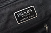 Authentic PRADA Vintage Nylon Tessuto Leather Drawstring Backpack Black 9253I