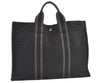 Authentic HERMES Vintage Fourre Tout MM Hand Tote Bag Canvas Black 9254J