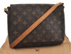 Authentic Louis Vuitton Monogram Musette Tango Shoulder Bag M51257 LV 9255I