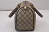 Authentic GUCCI Web Sherry Line Hand Boston Bag GG PVC Leather Brown 9256I