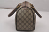 Authentic GUCCI Web Sherry Line Hand Boston Bag GG PVC Leather Brown 9256I