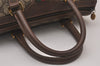 Authentic GUCCI Web Sherry Line Hand Boston Bag GG PVC Leather Brown 9256I