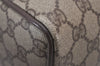 Authentic GUCCI Web Sherry Line Hand Boston Bag GG PVC Leather Brown 9256I