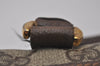 Authentic GUCCI Web Sherry Line Hand Boston Bag GG PVC Leather Brown 9256I