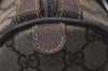 Authentic GUCCI Web Sherry Line Hand Boston Bag GG PVC Leather Brown 9256I