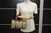 Authentic GUCCI Web Sherry Line Hand Boston Bag GG PVC Leather Brown 9256I