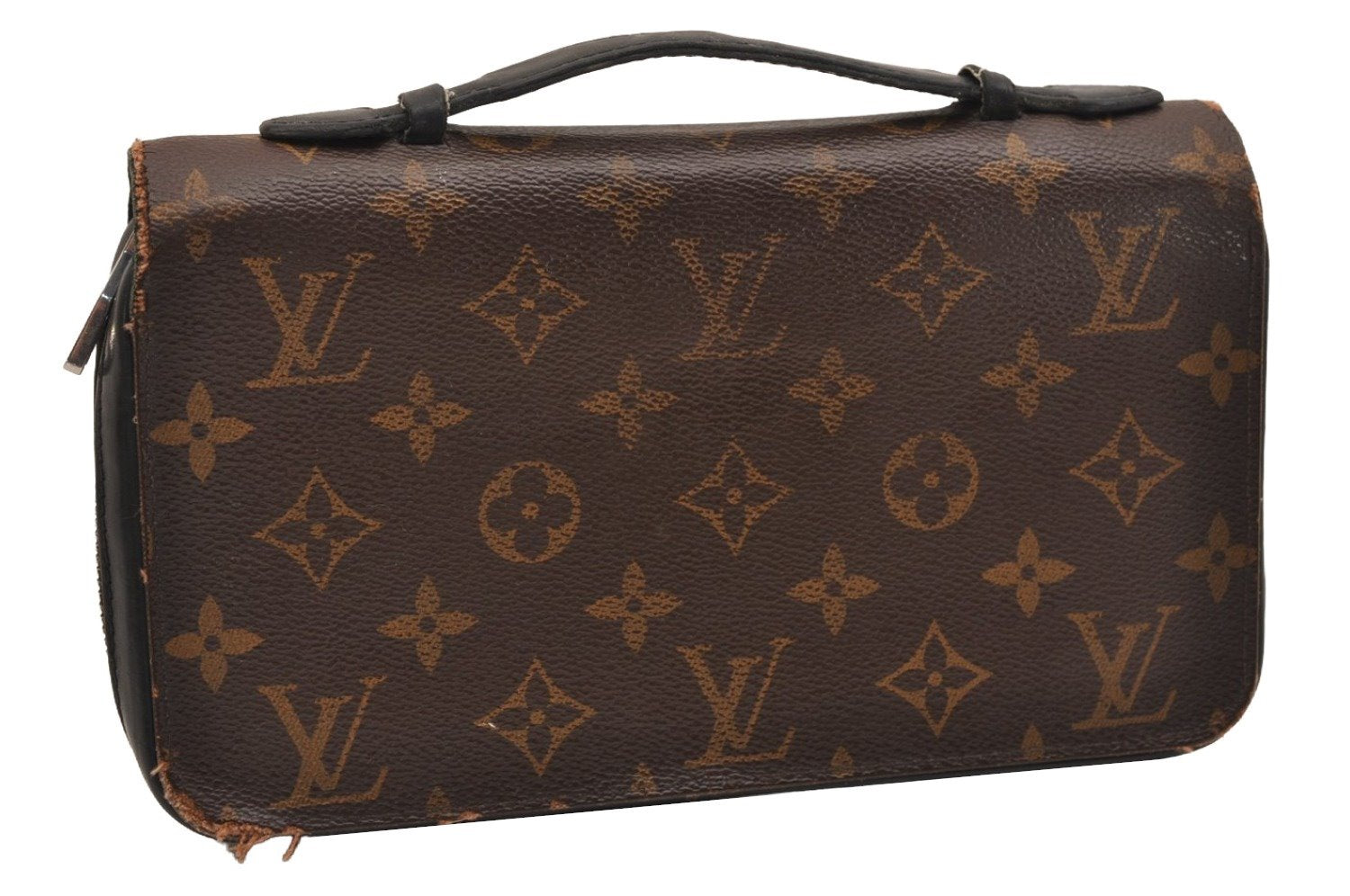 Authentic Louis Vuitton Monogram Macassar Zippy XL Wallet Purse M61506 LV 9258J