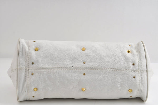 Authentic Chloe Vintage Paddington Leather Shoulder Hand Bag White 9259I