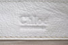 Authentic Chloe Vintage Paddington Leather Shoulder Hand Bag White 9259I