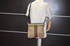 Auth GUCCI Web Sherry Line Shoulder Bag GG Canvas Leather 388926 Brown 9260I