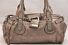 Authentic Chloe Vintage Paddington Leather Shoulder Hand Bag Gold 9260J