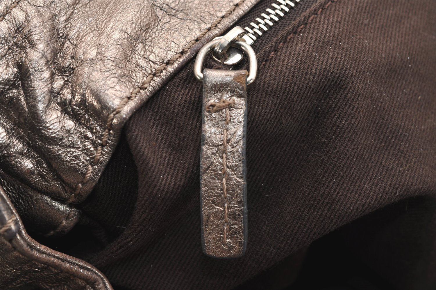 Authentic Chloe Vintage Paddington Leather Shoulder Hand Bag Gold 9260J